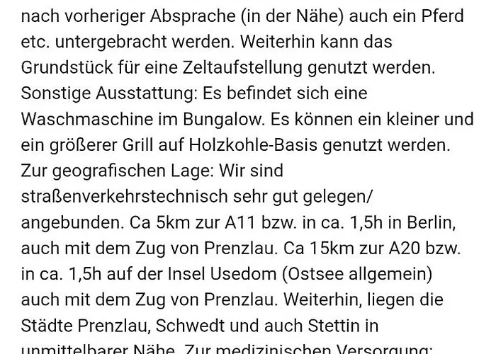 Ferienbungalow Mit Garage Und Grundstueck In Sommersdorf Uer Penkun